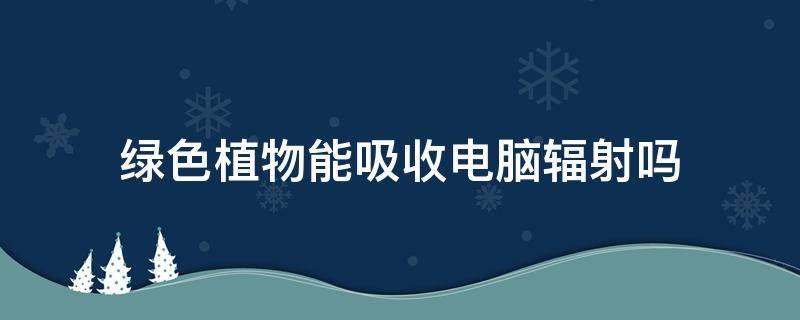 绿色植物能吸收电脑辐射吗 绿色植物可以吸收辐射吗