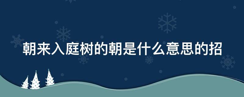 朝来入庭树的朝是什么意思的招（朝来入庭树的朝怎么读）