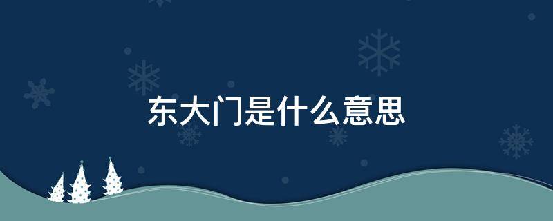 东大门是什么意思（东大门这个词被注册了吗）