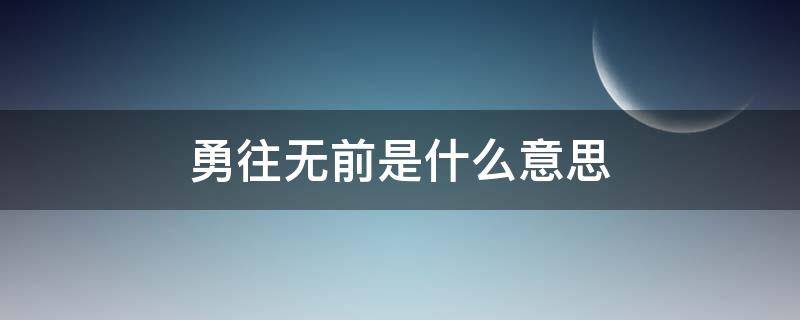 勇往无前是什么意思 勇往无前上一句