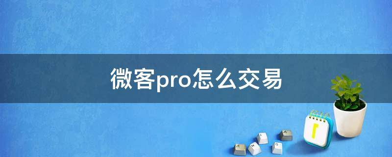 微客pro怎么交易 微客怎么样