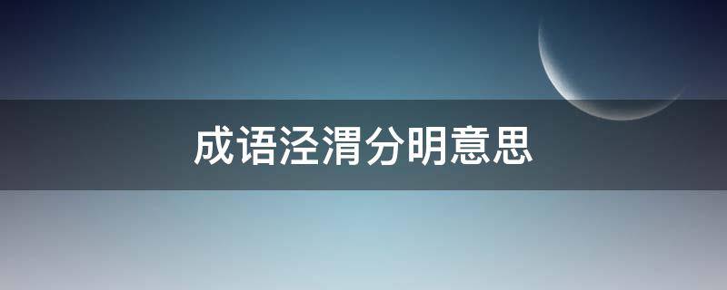 成语泾渭分明意思（成语泾渭分明意思和造句）