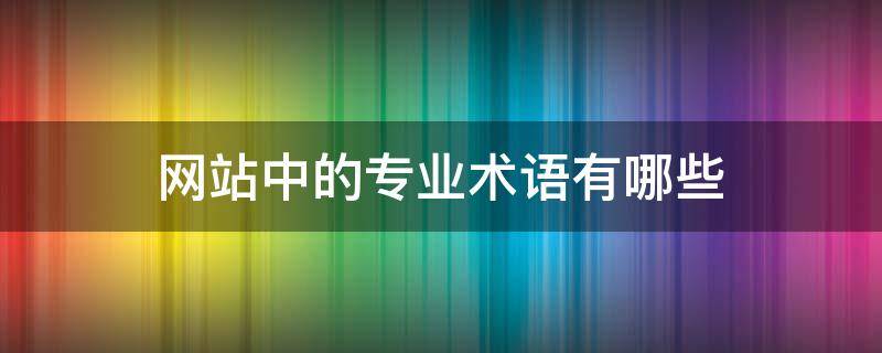 网站中的专业术语有哪些（网站中的专业术语有哪些类型）