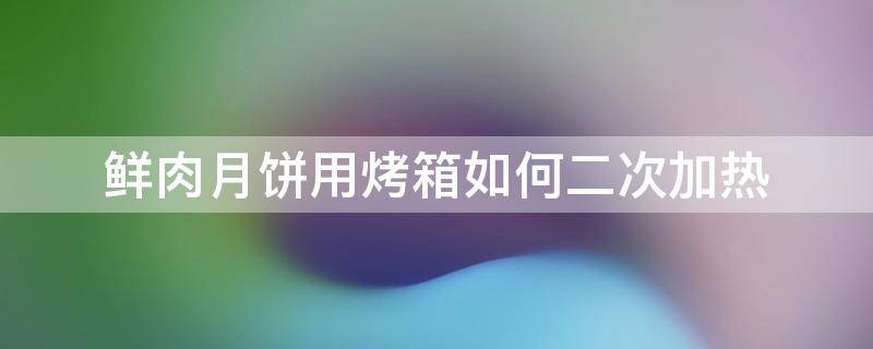 鲜肉月饼用烤箱如何二次加热（鲜肉月饼二次加热烤箱烤多久）