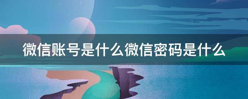 微信账号是什么微信密码是什么（微信账号是什么微信密码是什么官方号码是什么）