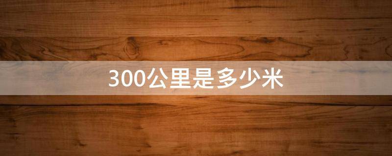 300公里是多少米 300公里是多少米长