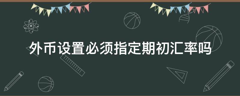 外币设置必须指定期初汇率吗 进行外币设置