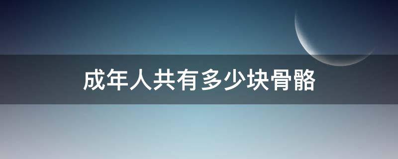 成年人共有多少块骨骼 成人有多少个骨骼