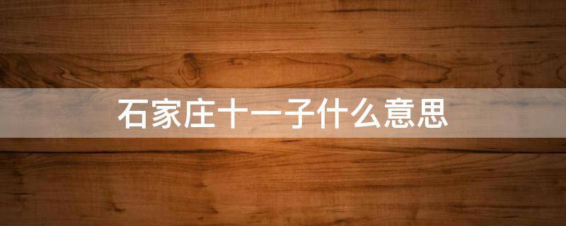 石家庄十一子什么意思 石家庄十一子都谁结婚了