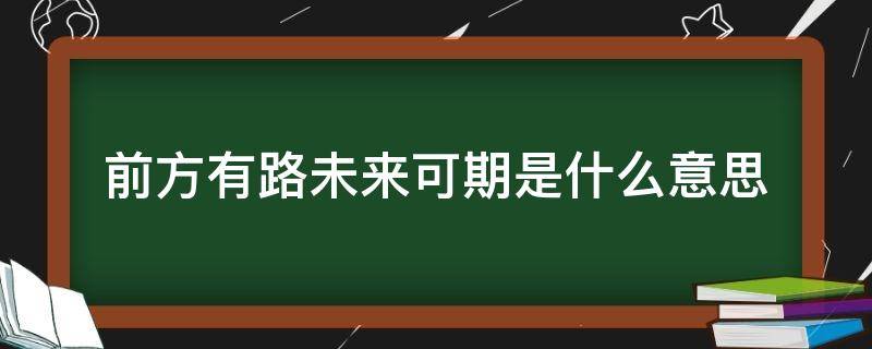 前方有路未来可期是什么意思（前方有路未来可期无论你经历了什么）