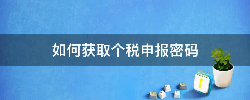 如何获取个税申报密码 怎么获取个税申报初始密码