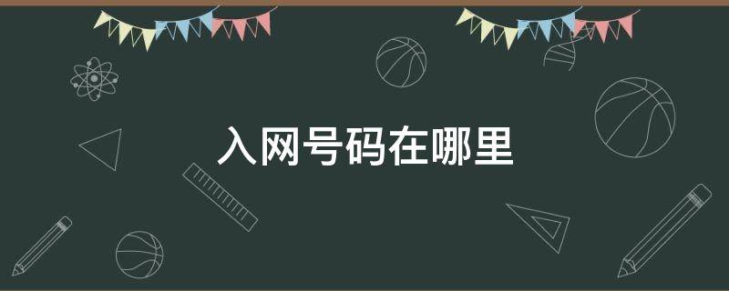 入网号码在哪里 入网号码怎么查询