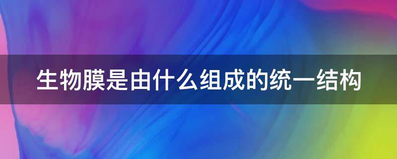 生物膜是由什么组成的统一结构 生物膜包括什么膜的所有结构