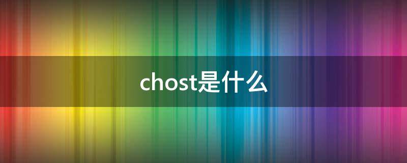 chost是什么（CHOST是什么车）