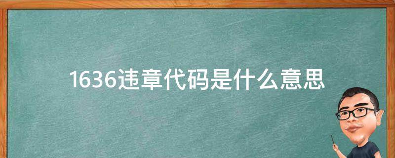 1636违章代码是什么意思 1636违章代码是什么意思啊