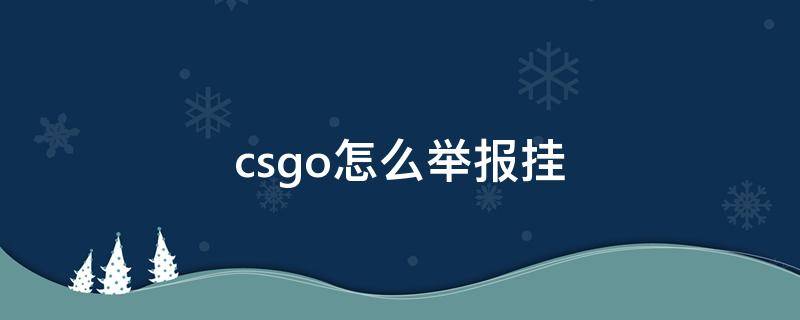 csgo怎么举报挂（csgo举报开挂,有哪些途径）