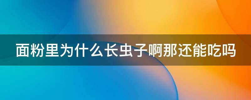 面粉里为什么长虫子啊那还能吃吗 面粉里面有长虫能吃吗,怎样弄