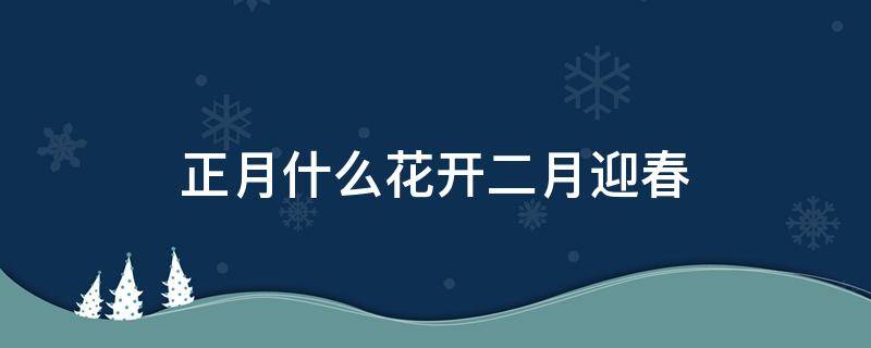 正月什么花开二月迎春 正月开什么花二月开什么花