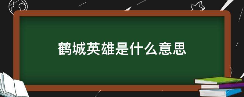 鹤城英雄是什么意思（鹤城英雄的事迹）