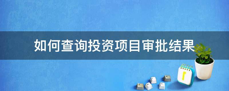 如何查询投资项目审批结果（如何查询投资项目审批结果的时间）