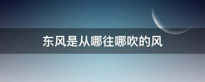 东风是从哪往哪吹的风（东风是从哪往哪吹的风 视频）