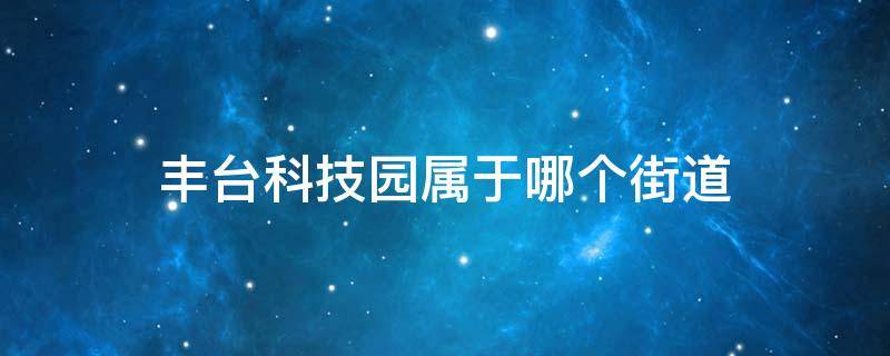 丰台科技园属于哪个街道 丰台科技园属于哪个街道办事处