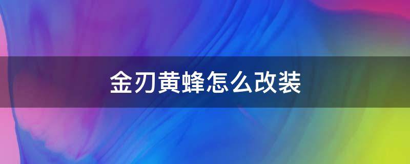 金刃黄蜂怎么改装 金刃黄蜂改装效果图