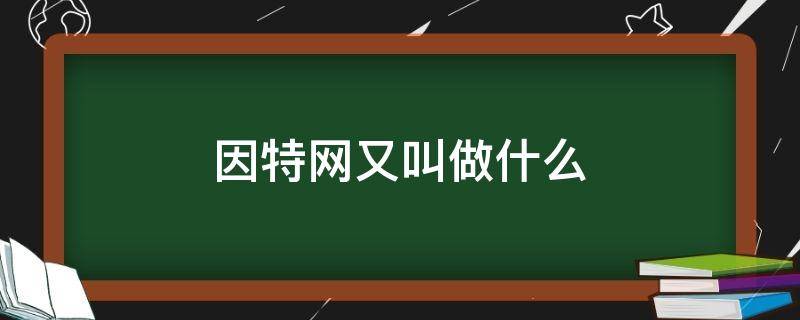 因特网又叫做什么（因特网又叫做什么网络）