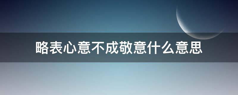 略表心意不成敬意什么意思（略表心意是啥意思）