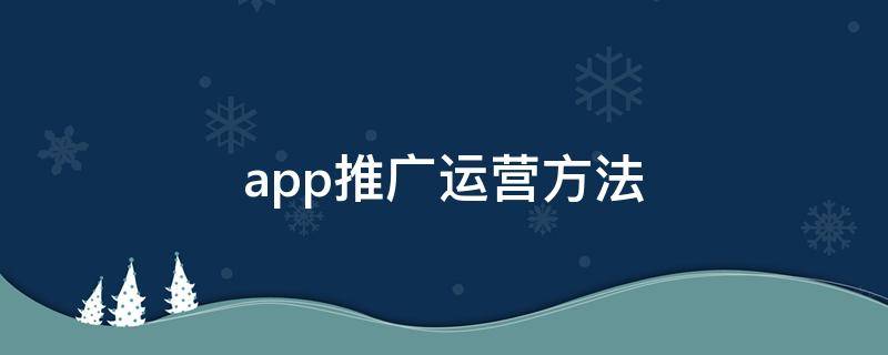 app推广运营方法（如何推广运营app）