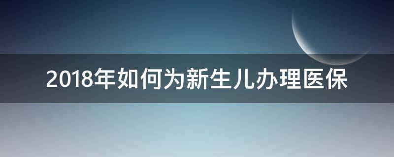 2018年如何为新生儿办理医保（2018年如何为新生儿办理医保卡）