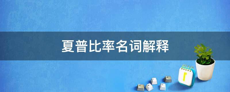 夏普比率名词解释 夏普比率名词解释431金融专硕