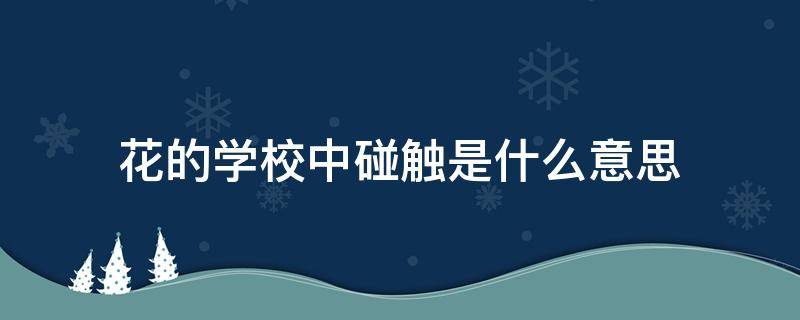 花的学校中碰触是什么意思（花的学校中碰触是指）