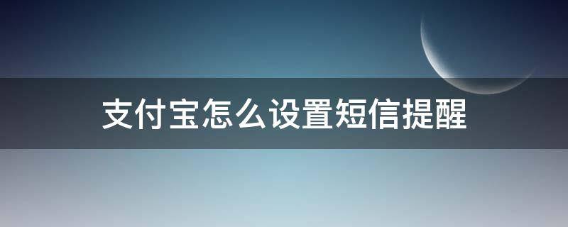 支付宝怎么设置短信提醒 支付宝怎么设置短信提醒服务