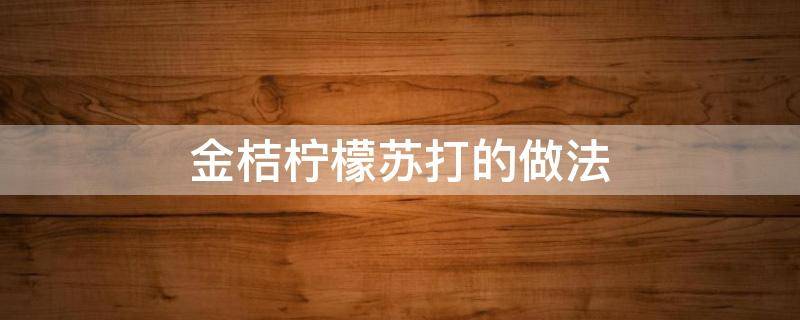 金桔柠檬苏打的做法 金桔柠檬苏打的做法视频