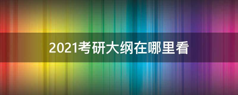 2021考研大纲在哪里看（考研大纲2022在哪里看）