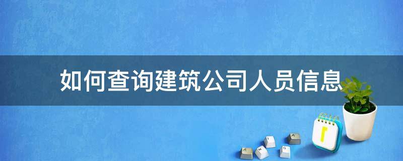 如何查询建筑公司人员信息（如何查询建筑公司人员信息资料）