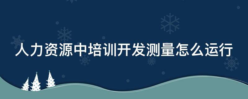 人力资源中培训开发测量怎么运行（人力资源中培训开发测量怎么运行的）