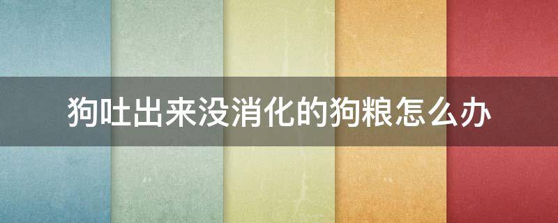 狗吐出来没消化的狗粮怎么办（狗吐出来没消化的狗粮怎么办呀）