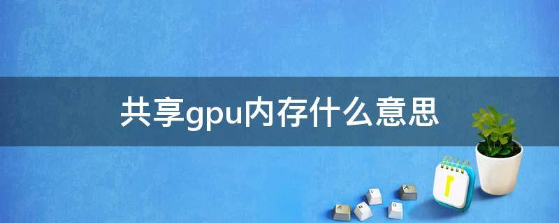 共享gpu内存什么意思（共享gpu内存是啥）