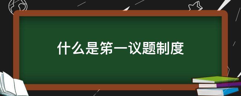 什么是笫一议题制度（一项议题）