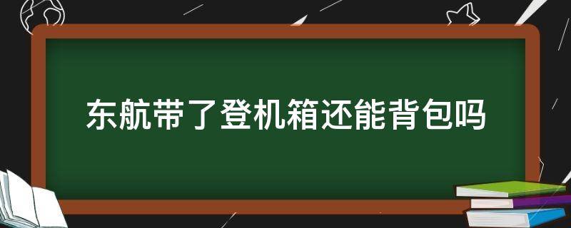 东航带了登机箱还能背包吗 东航带了登机箱还能背包吗知乎