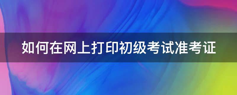 如何在网上打印初级考试准考证（如何在网上打印初级考试准考证电子版）