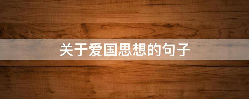 关于爱国思想的句子（关于爱国思想的句子简短）