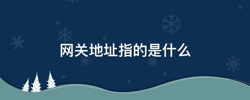 网关地址指的是什么 网关地址指的是什么意思