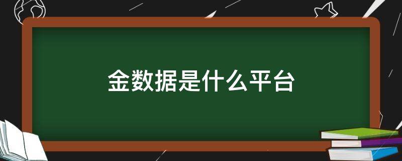 金数据是什么平台（金数据是什么平台收集个人数据）