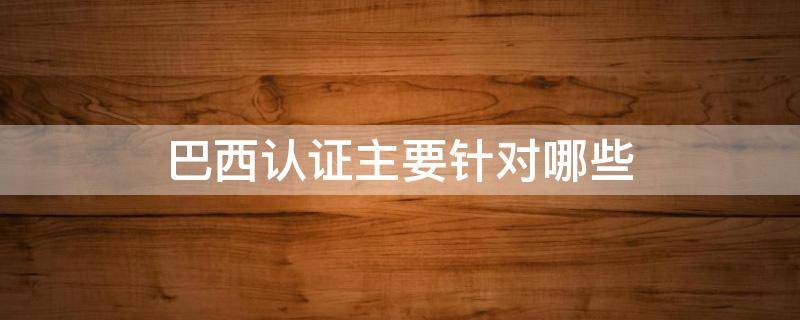 巴西认证主要针对哪些 巴西认证主要针对哪些行业