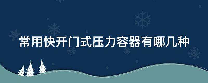 常用快开门式压力容器有哪几种（常用快开门式压力容器有哪几种型号）