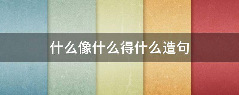 什么像什么得什么造句（什么像什么得什么造句子）