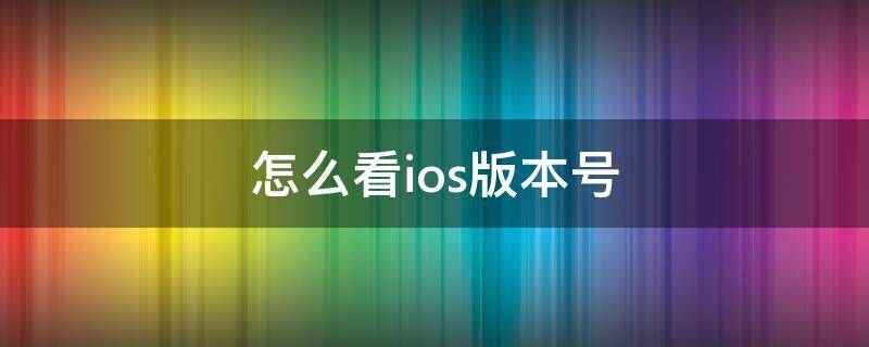 怎么看ios版本号（苹果怎么看ios版本号）